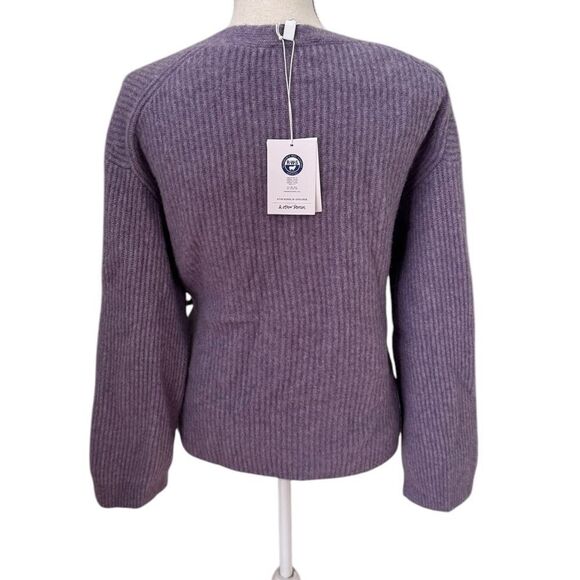 & Other Stories Rib Knit Wrap Cardigan in purple size small NWT - Picture 4 of 11